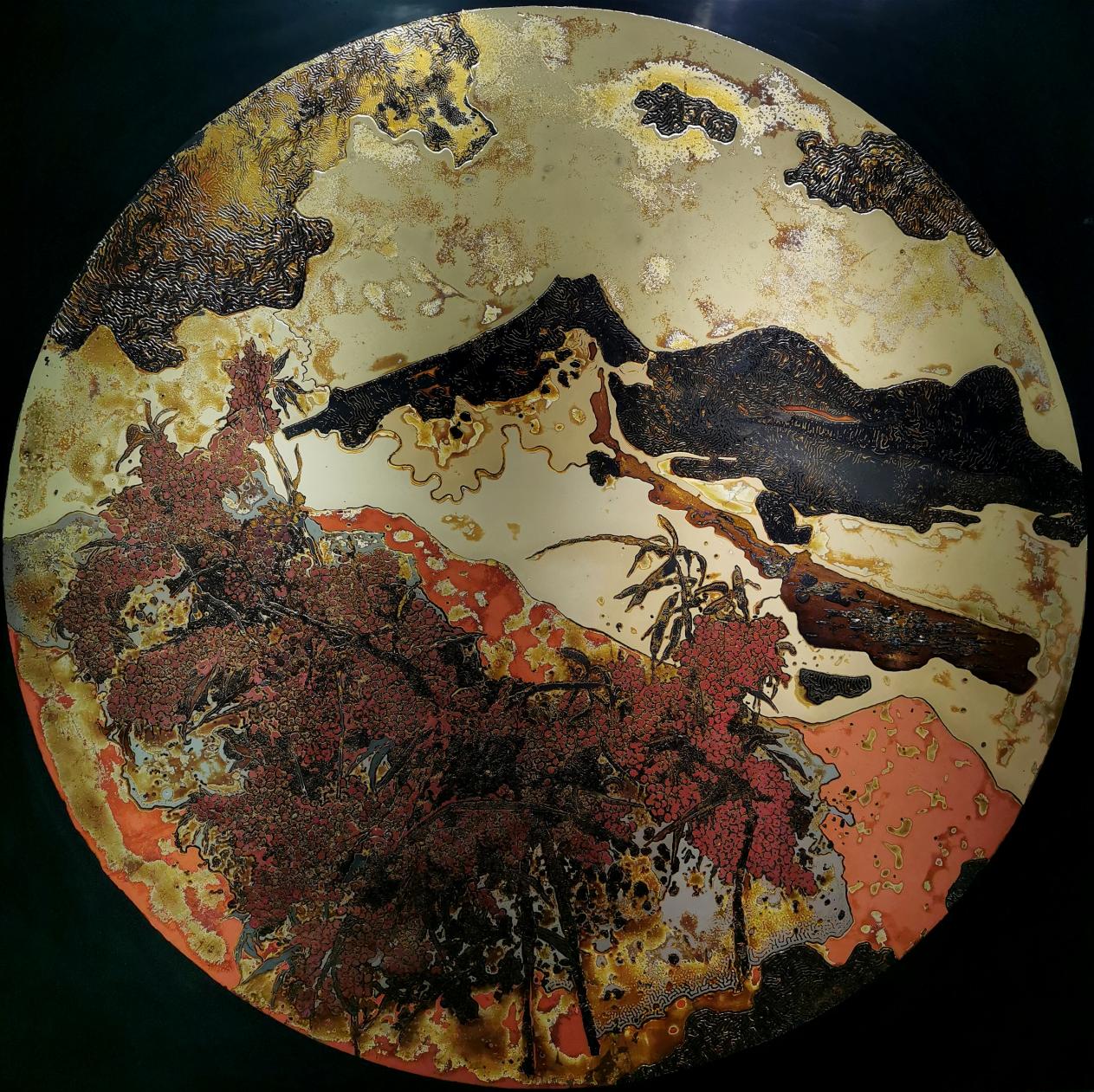 文山秋实2021年大漆、银箔、螺钿