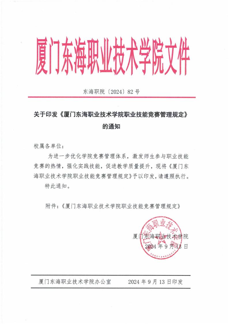 东海职院〔2024〕82号 关于印发《厦门东海职业技术学院职业技能竞赛管理规定》的通知_00.jpg